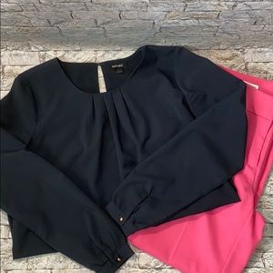 Long Sleeve Navy Top